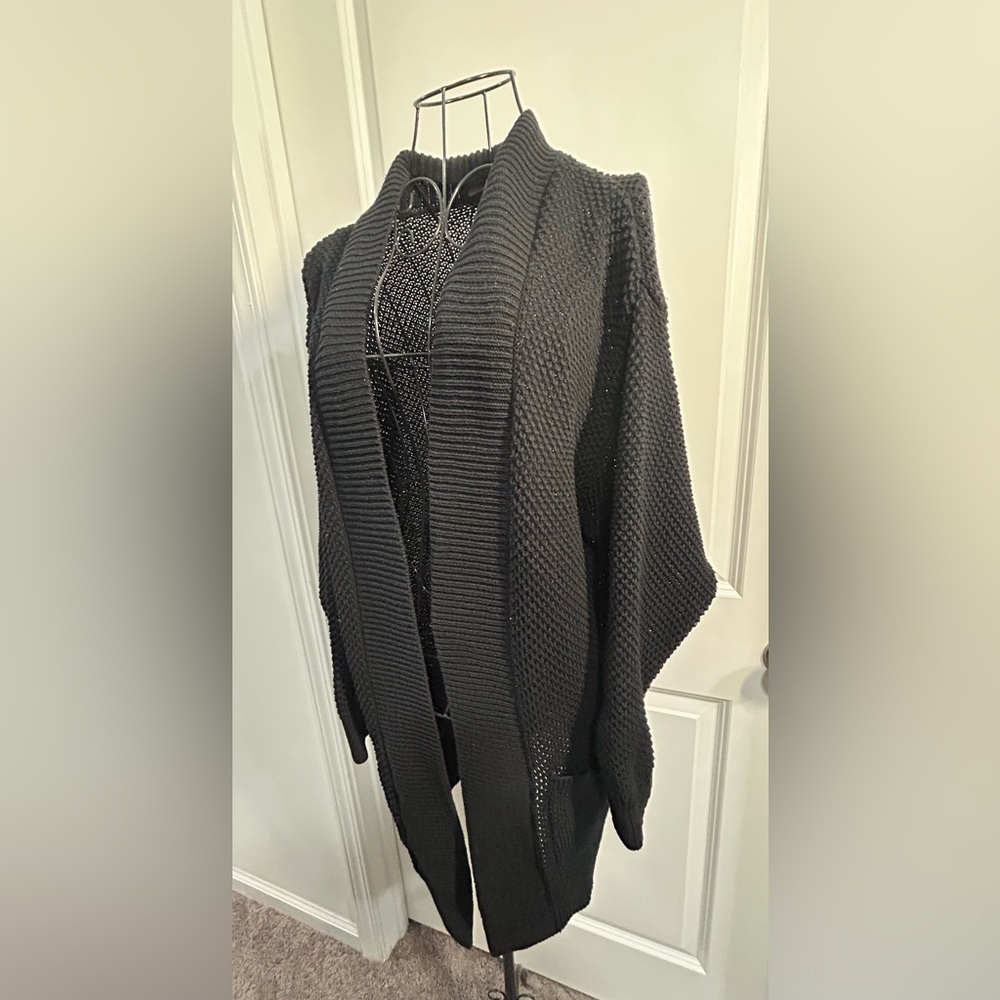 Express‎ Women's Black Open-Front Sweater